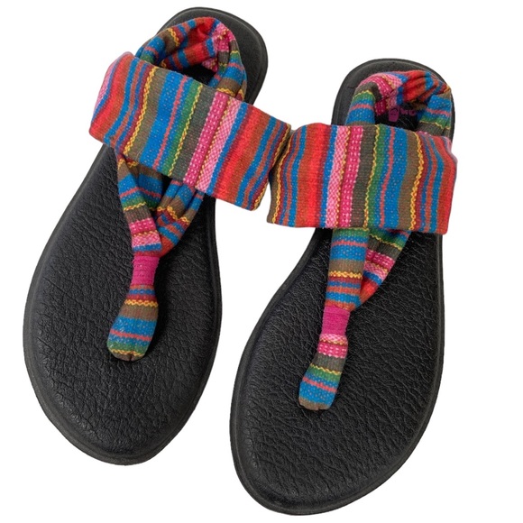 Sanuk Cabaret Kauai Blanket Yoga Sling Burst Prints Sandals 1091531 Size 7 - Picture 1 of 7